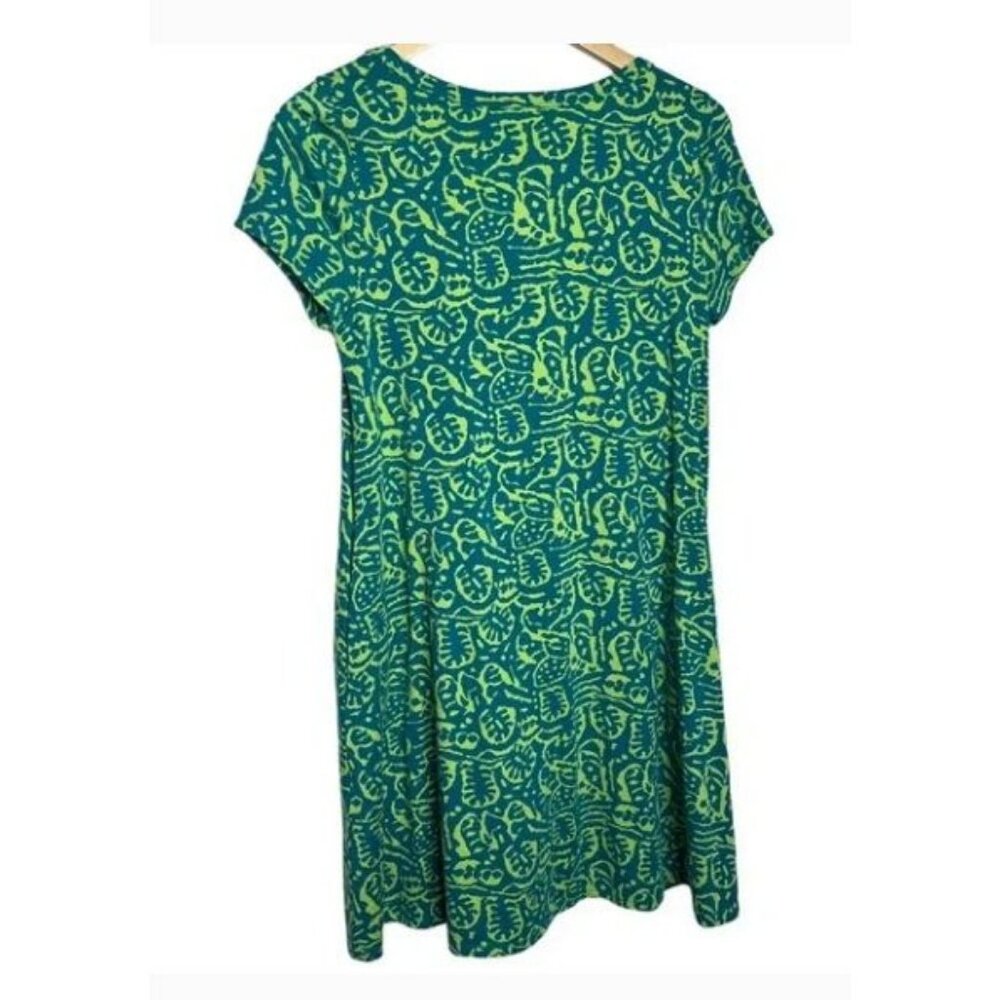Soft Surroundings Palm Leaf Print Scoop Neck T-Shirt Dress Size Small - Picture 2 of 5